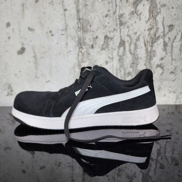 MSRP $110 PUMA Safety Iconic Low Composite Toe Black White Size 10 - Picture 1 of 5